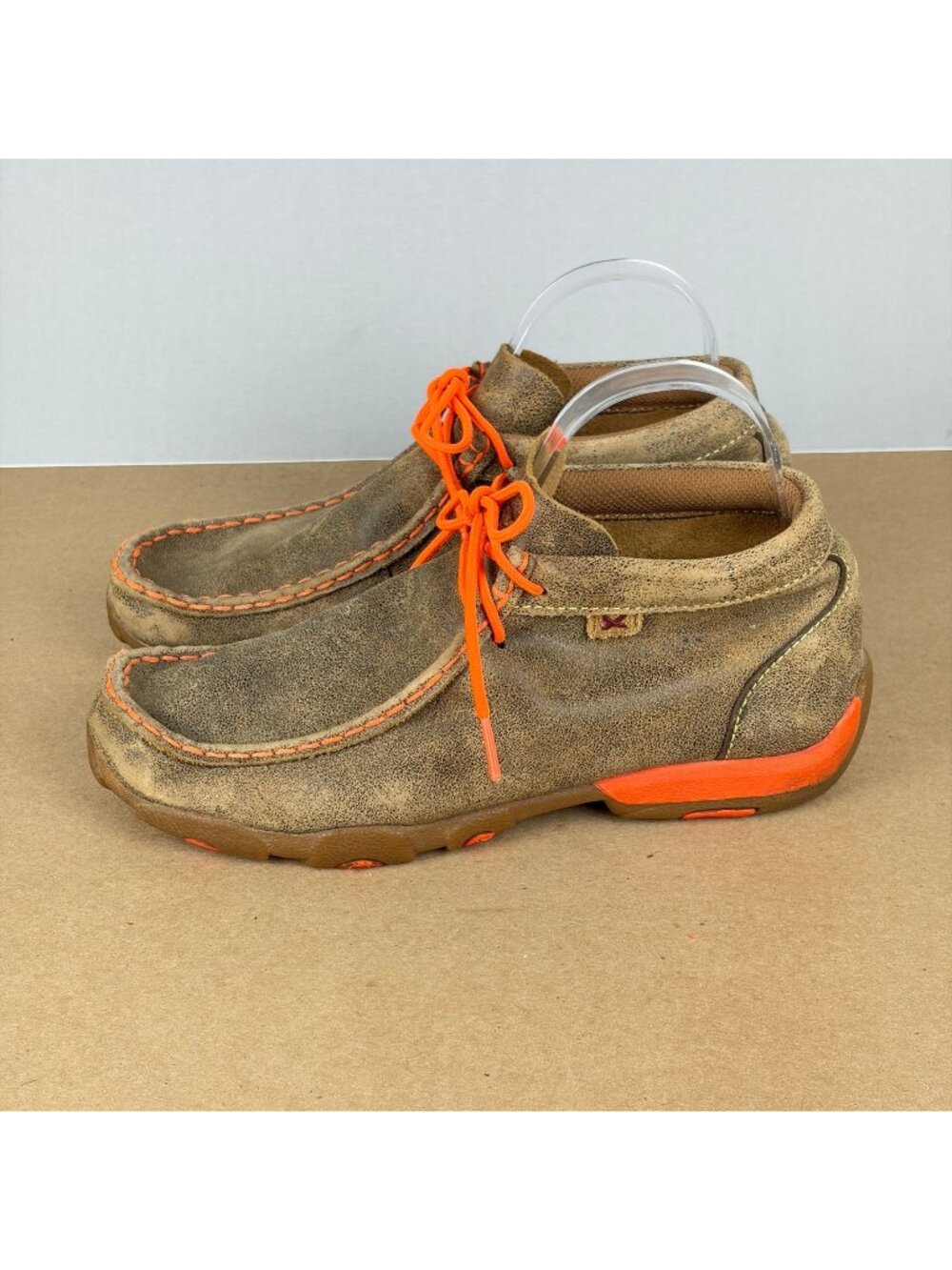 Twisted X Leather Chukka Boots Youth 5 Tan Orange Lace Up Casual Rugged